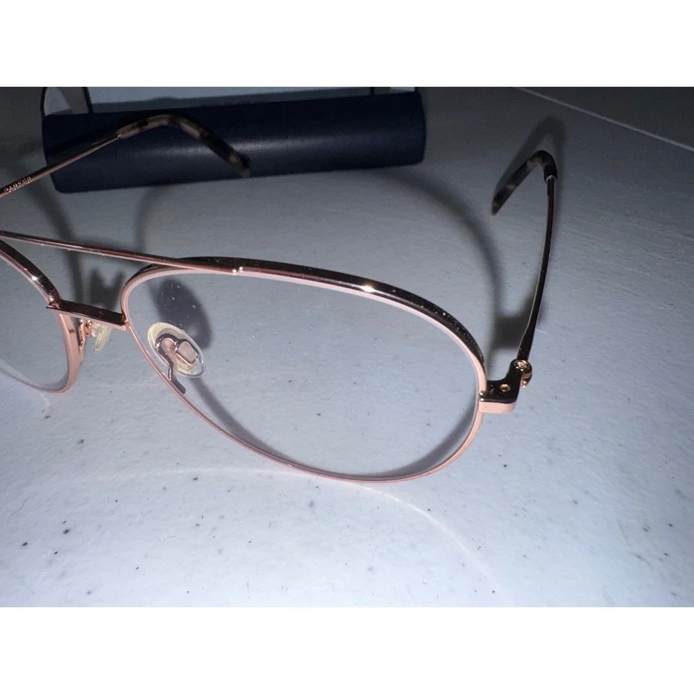 Warby Parker York 2223 Polished Rose Gold Aviator Eyeglasses with Case 53-15-145